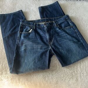 Men’s Levi 569 stone wash loose straight leg blue jeans size 36 x 32
